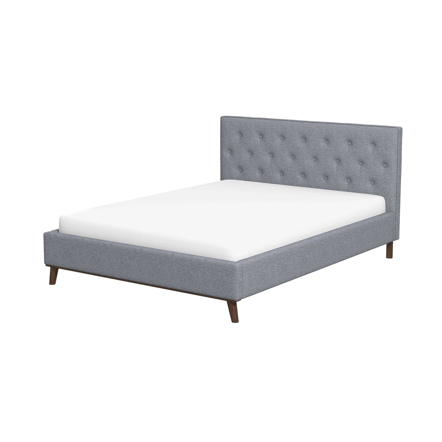 Graceville Queen Platform Bed Light Grey Linen