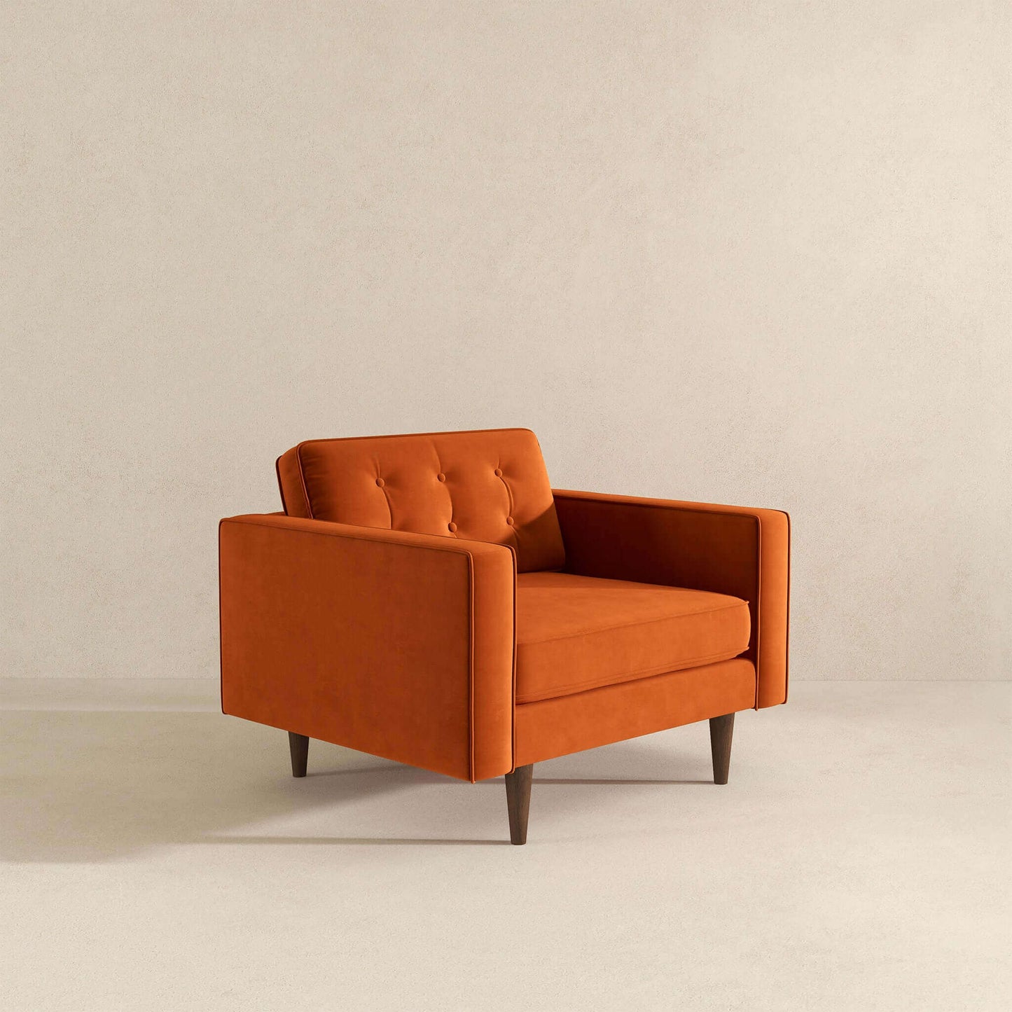 Casey  Burnt Orange Velvet Lounge Chair