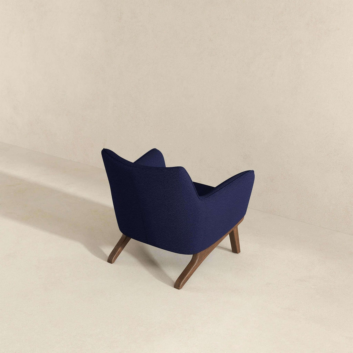 Brayden Mid Century Modern Dark Blue Boucle Armchair