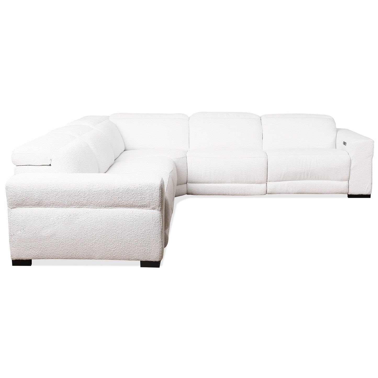 Yohan Reclining Sectional Sofa - White Boucle