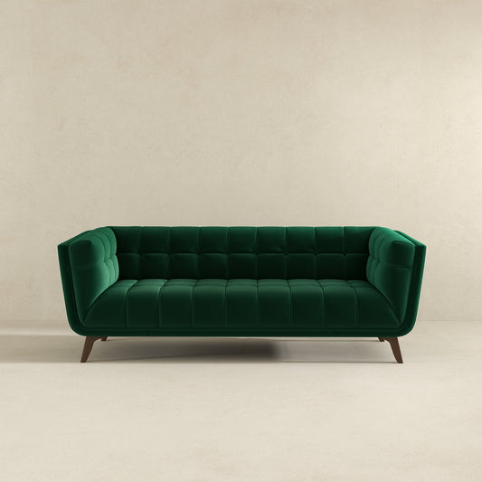 Addison Large Green Velvet Sofa