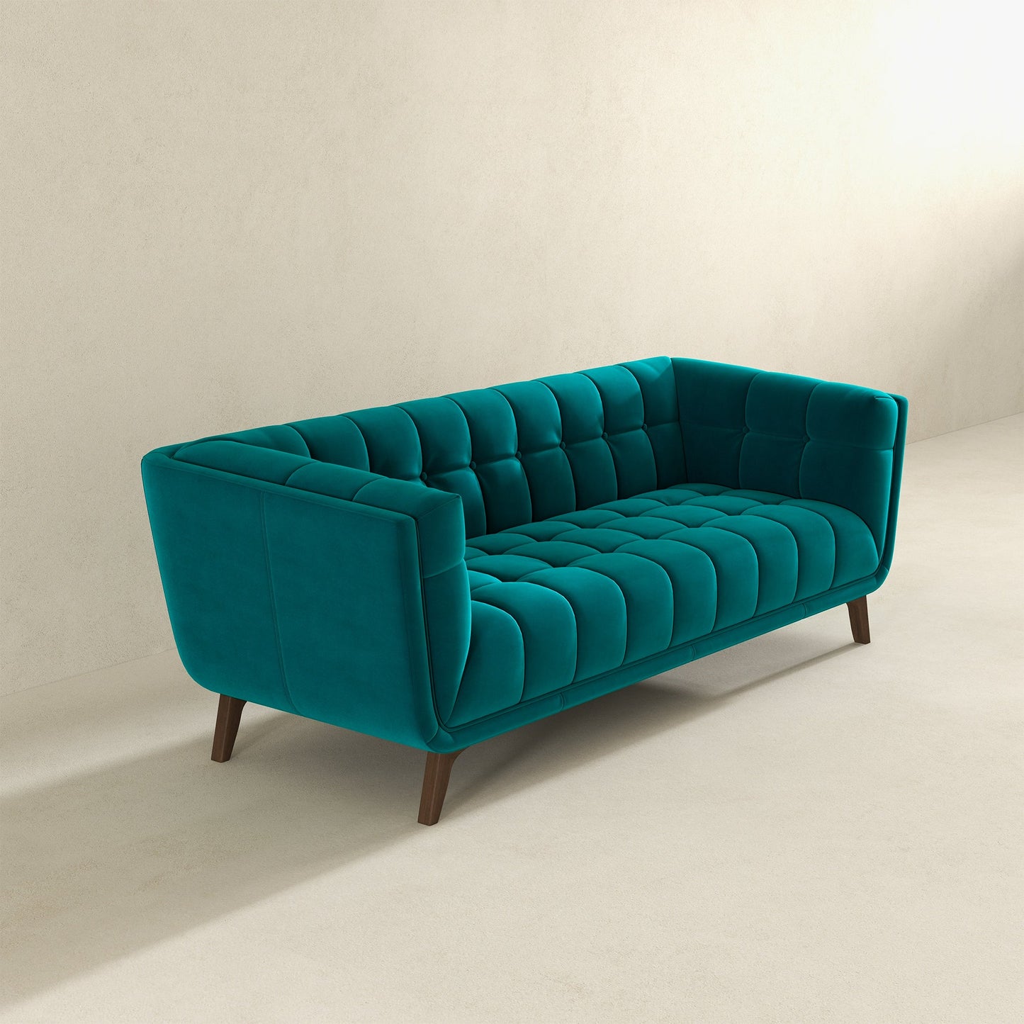 Addison Large Teal Velvet Sofa