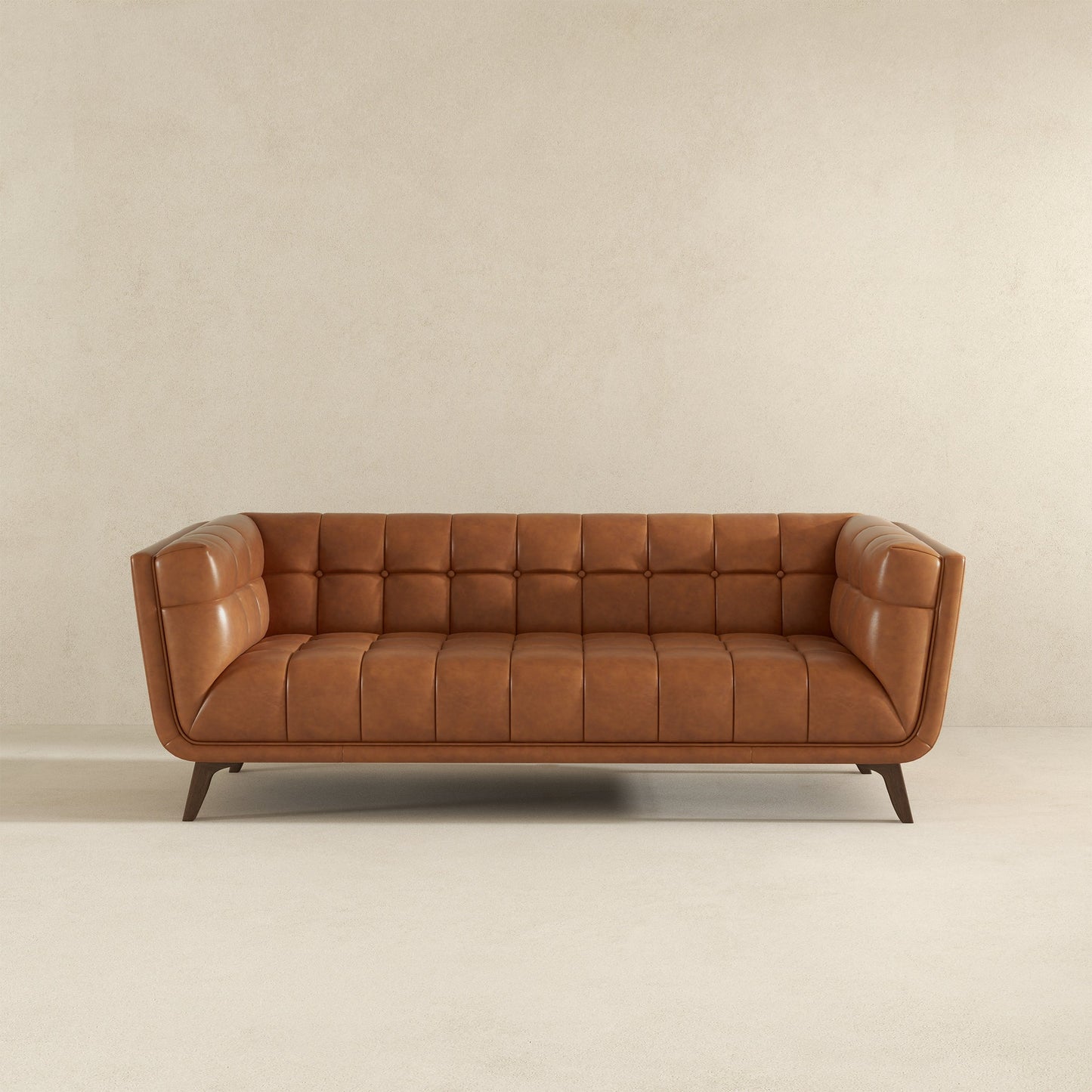 Addison Leather Sofa (84" Cognac)