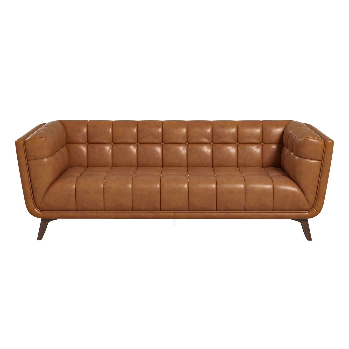 Addison Leather Sofa (84" Cognac)