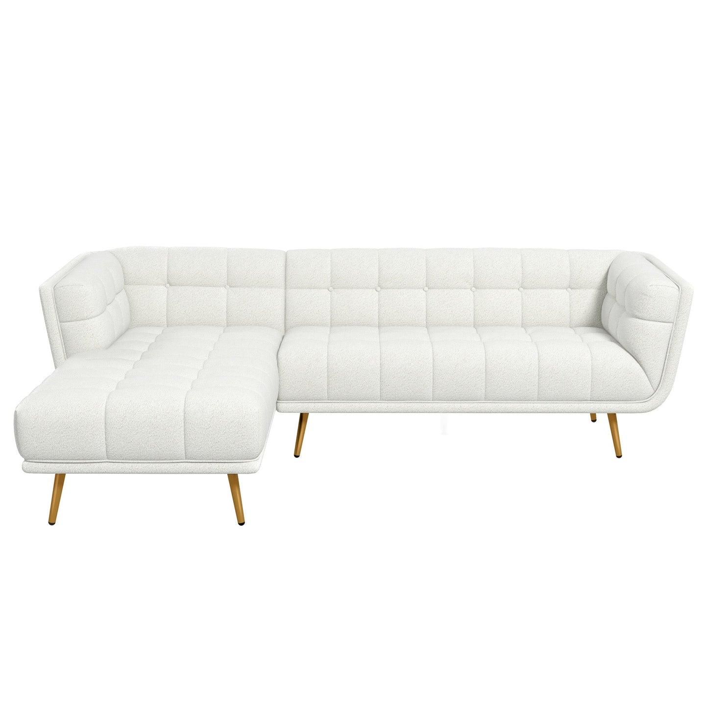 Addison Left Sectional Cream Boucle Sofa