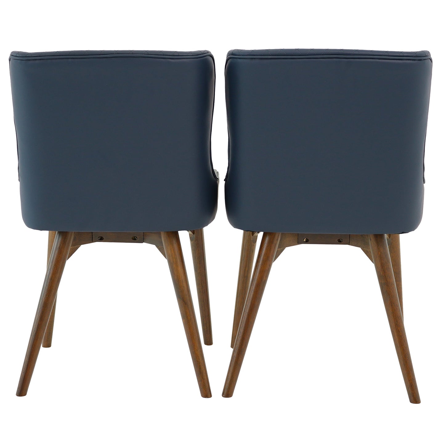 Robin Dining Chair Set of 2 - Navy Blue Vegan Leather