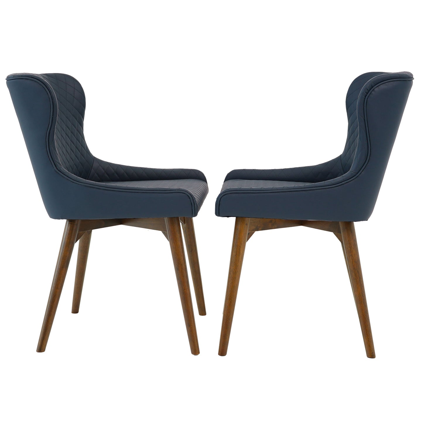 Robin Dining Chair Set of 2 - Navy Blue Vegan Leather