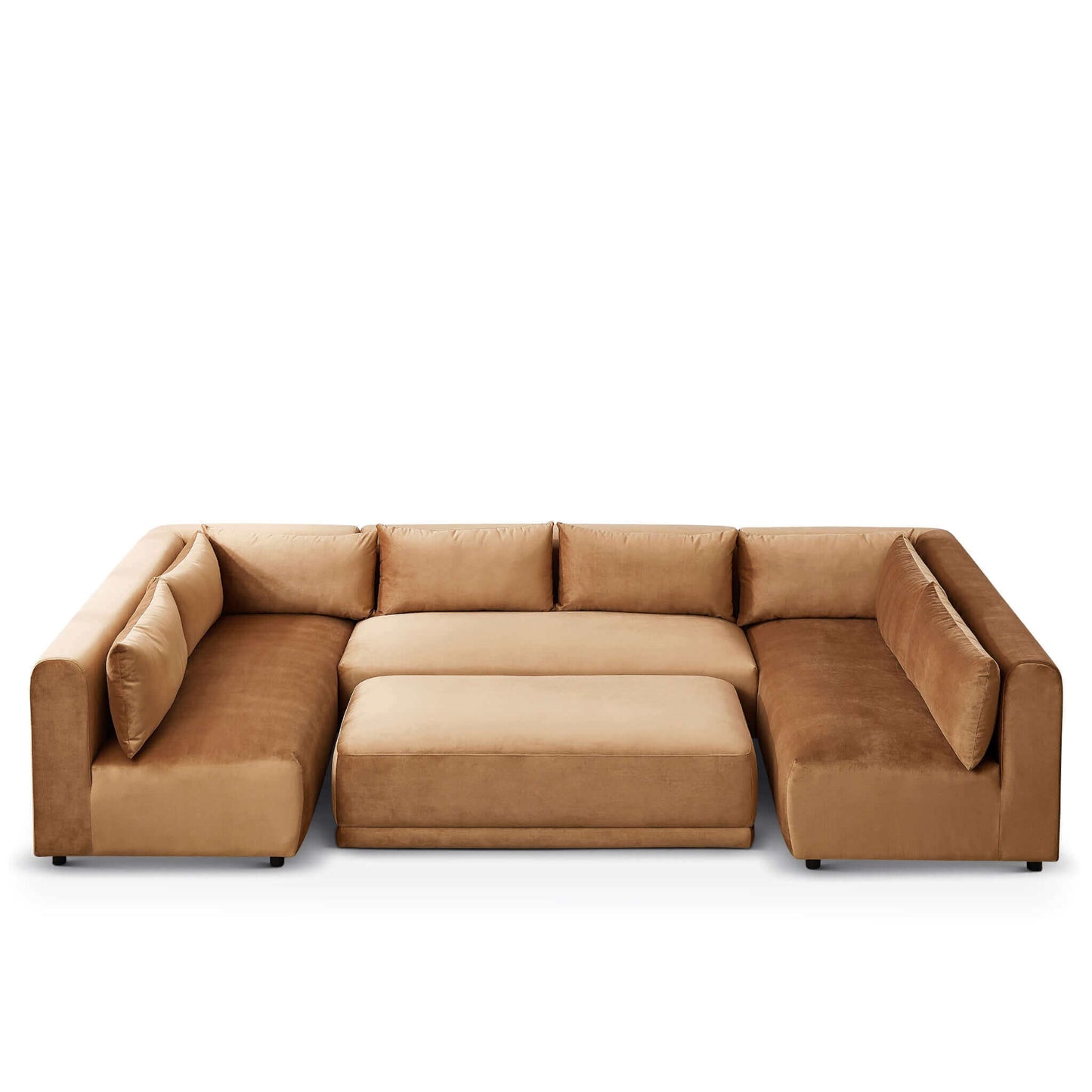 Aleny Cognac Velvet Modular Corner Sofa