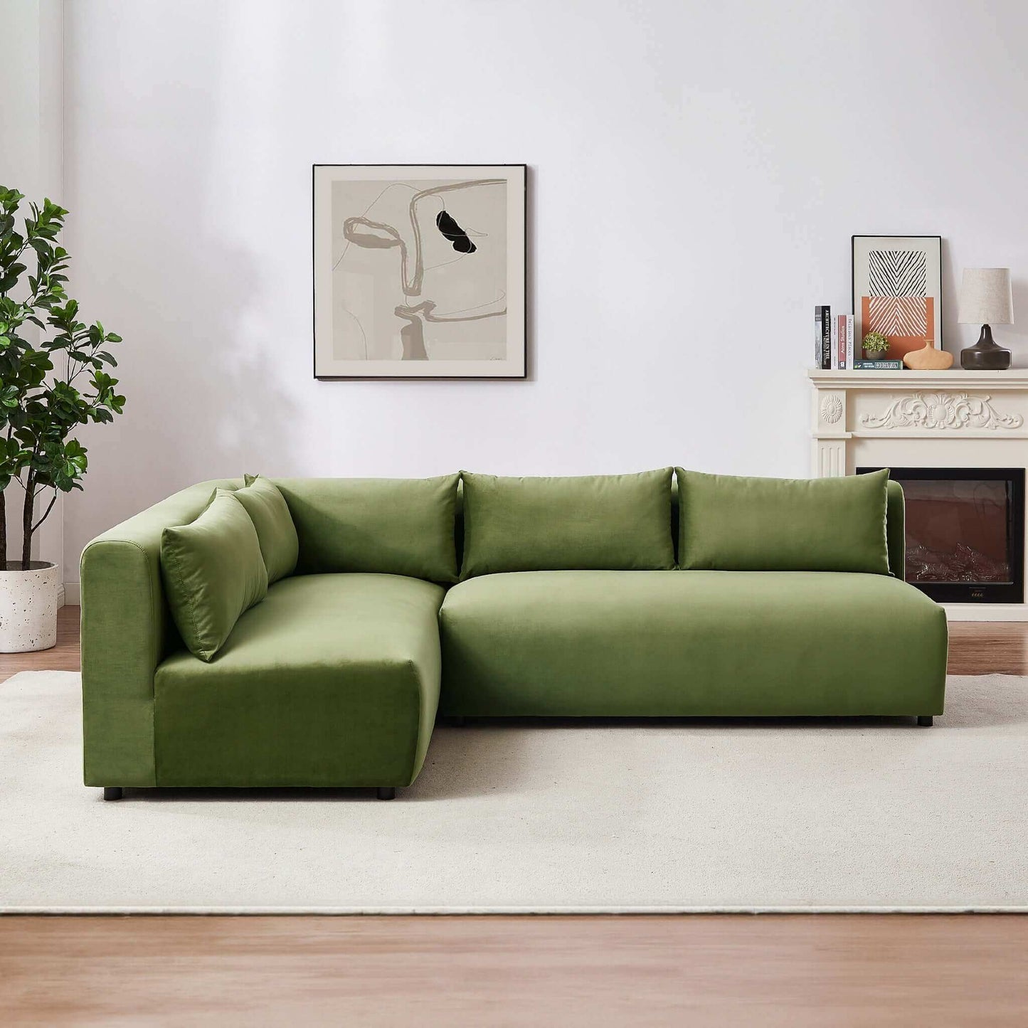 Aleny Green Velvet Modular Corner Sofa