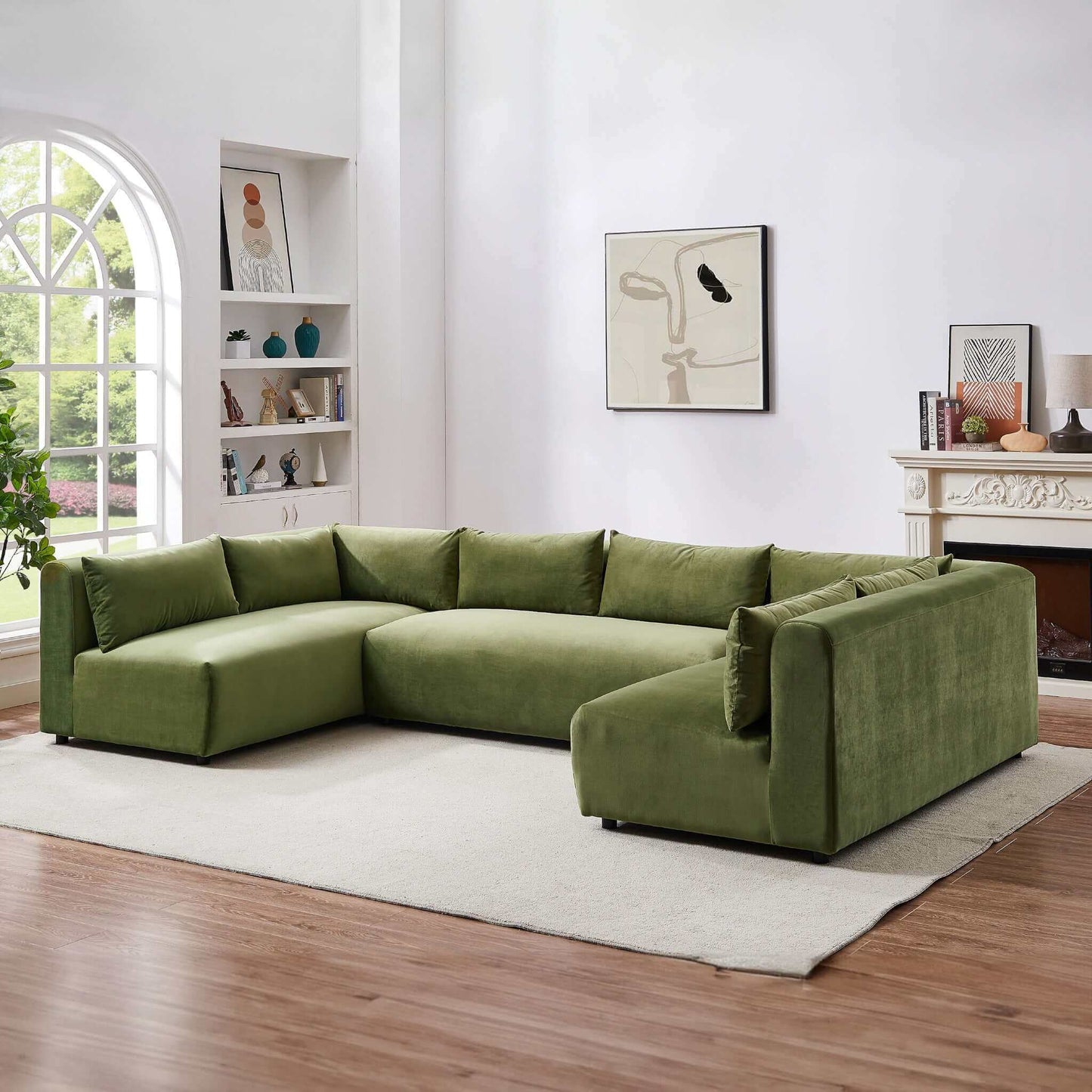 Aleny Green Velvet Modular Corner Sofa