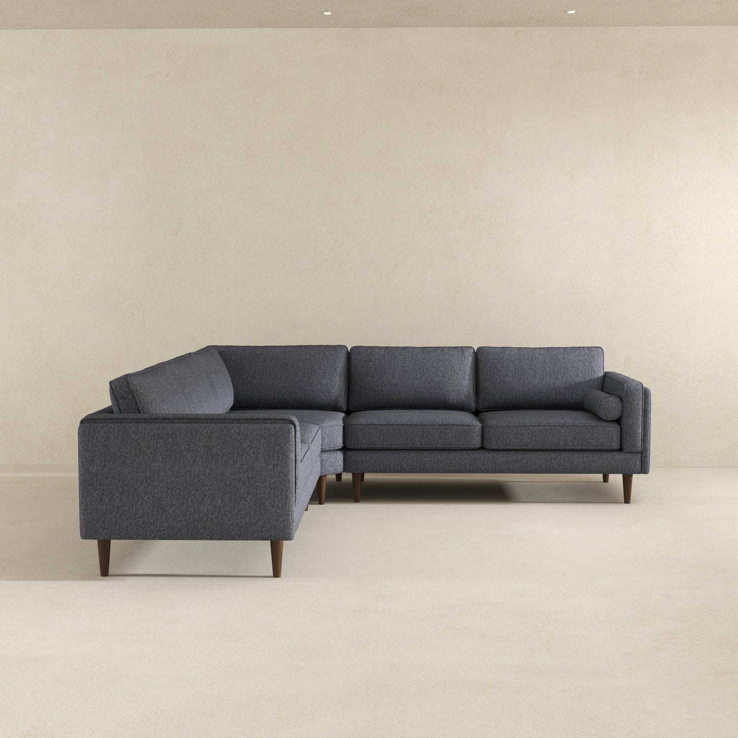 Amber Grey Fabric Sectional Corner Sofa