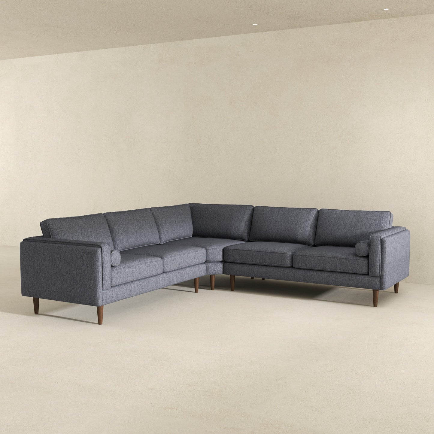 Amber Grey Fabric Sectional Corner Sofa