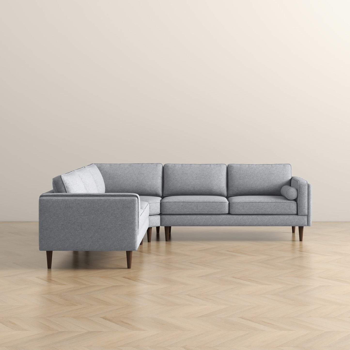 Amber Light Grey Corner Sectional Sofa