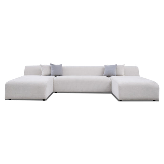 Audrey Cream Chenille U Shape Corner Sofa