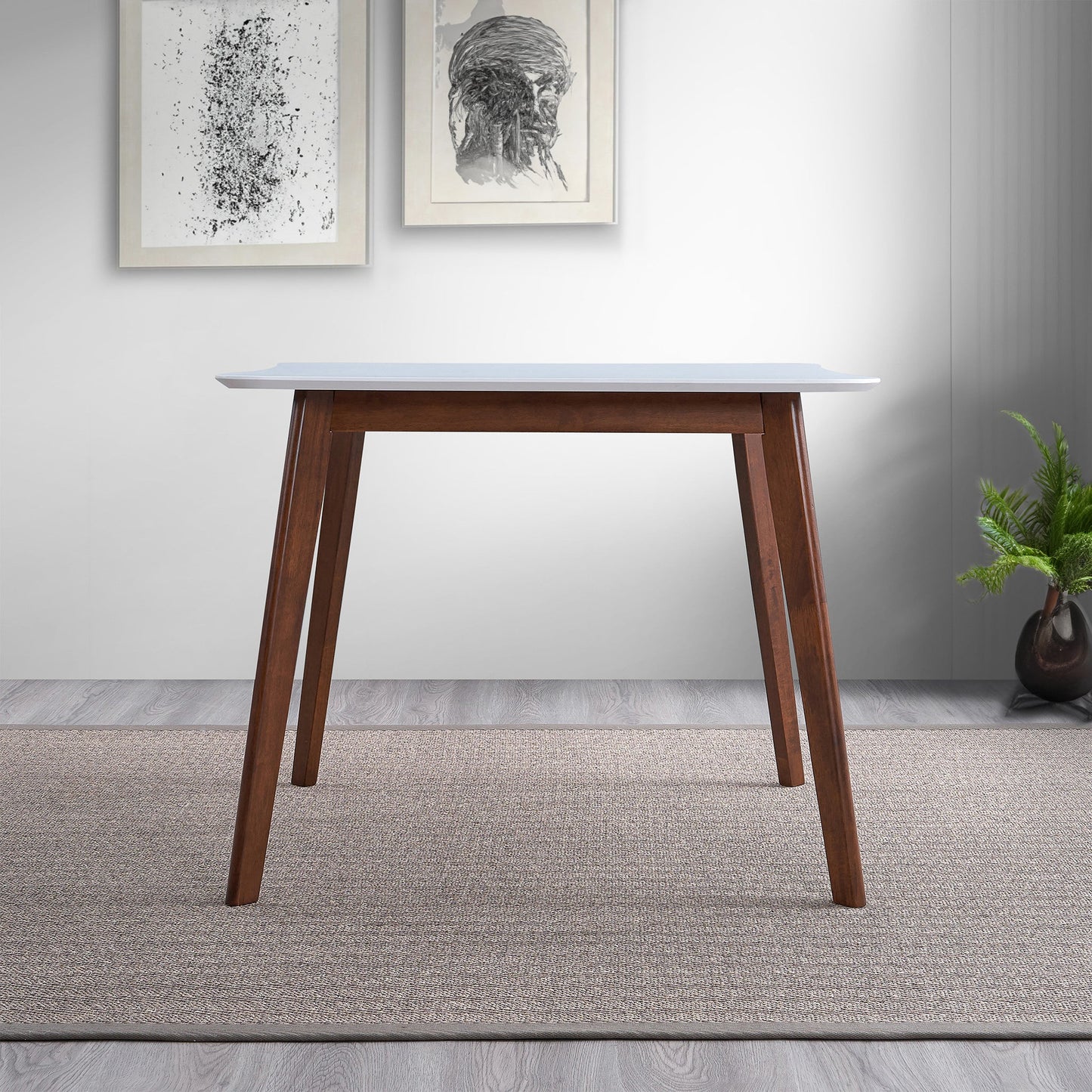 Benton Modern White Top Dining Table