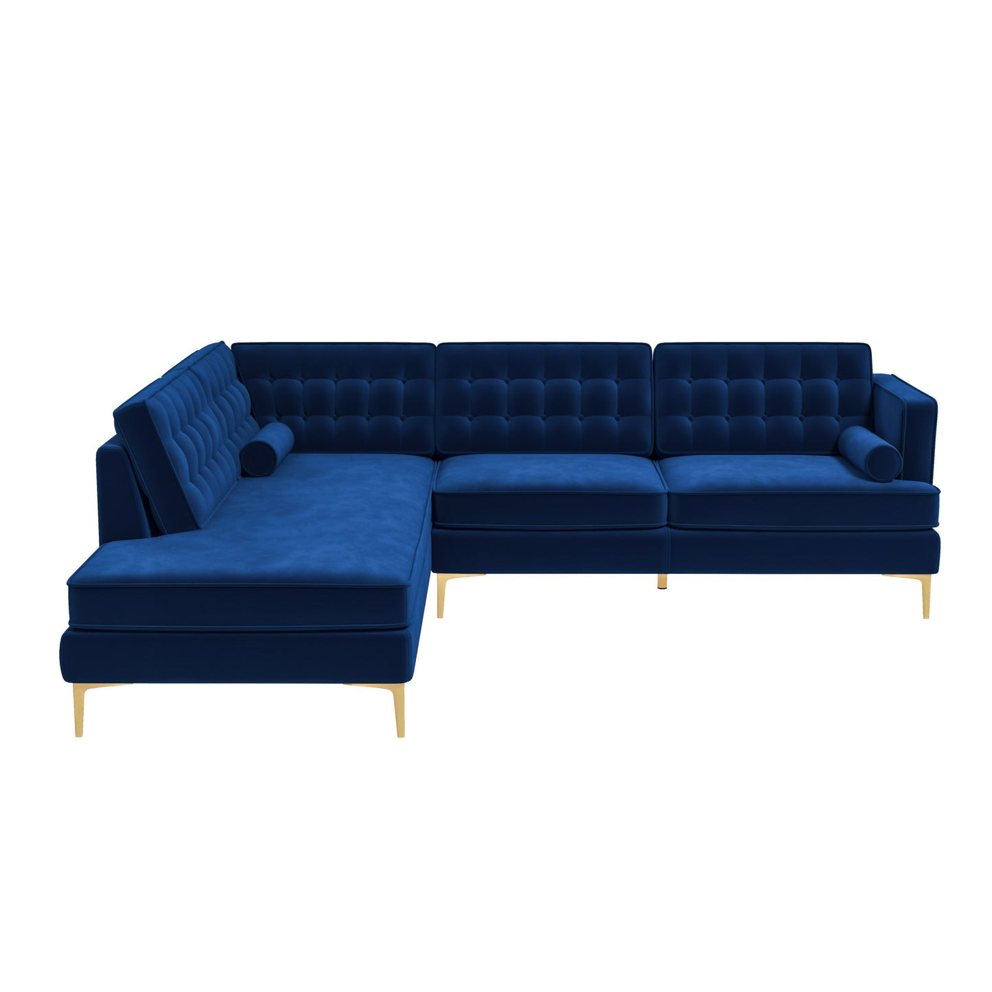 Brooke Dark Blue Sectional Sofa Left Facing