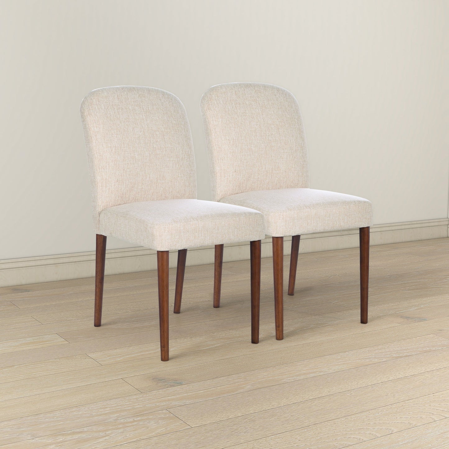 Capri Beige Fabric Dining Chair (Set Of 2)