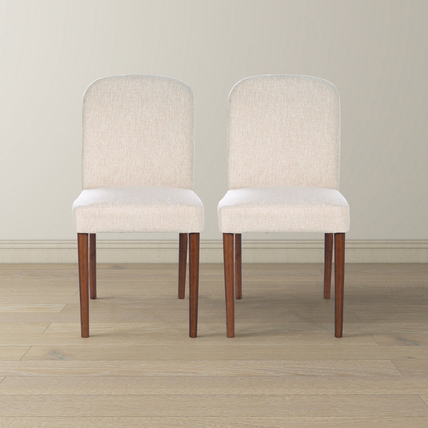 Capri Beige Fabric Dining Chair (Set Of 2)