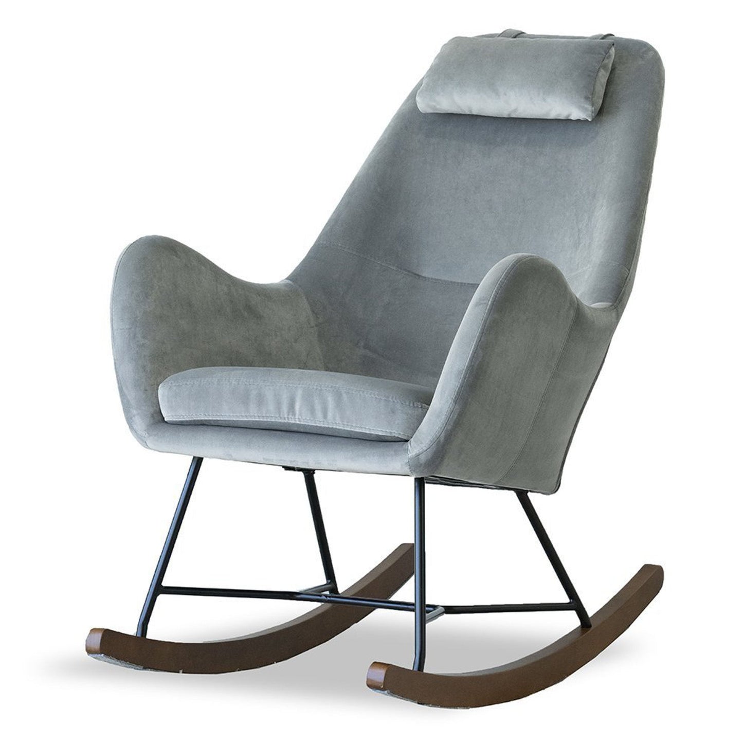 Chelsea Grey Velvet Rocking Chair