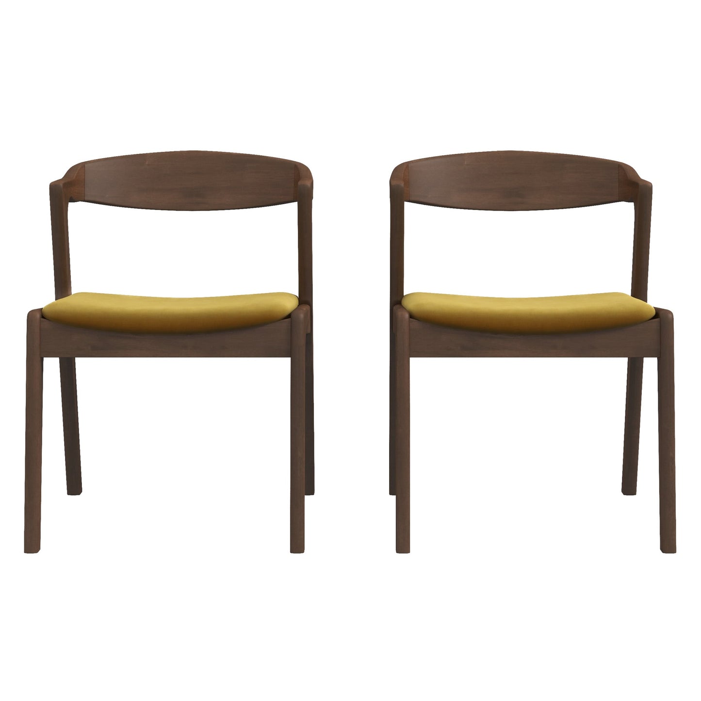 Dakota Dark Yellow Velvet Dining Chair (Set Of 2)