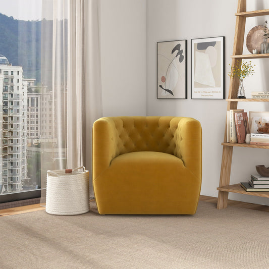 Delaney Gold Velvet Swivel Chair