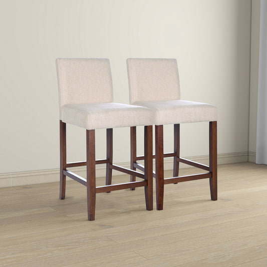 Dorian Beige Fabric Counter Chair (Set of 2)