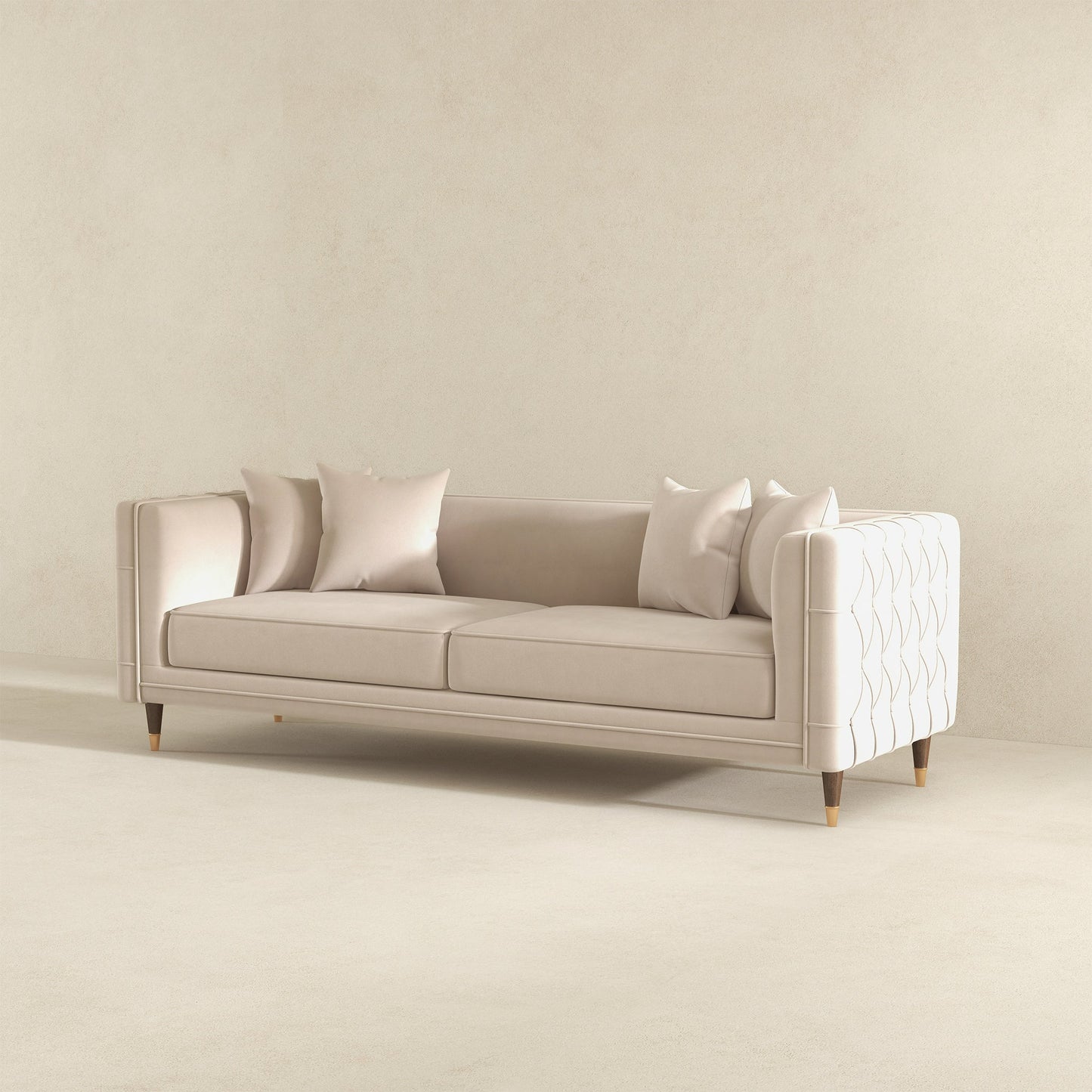 Edward Sofa (Light Cream Velvet)