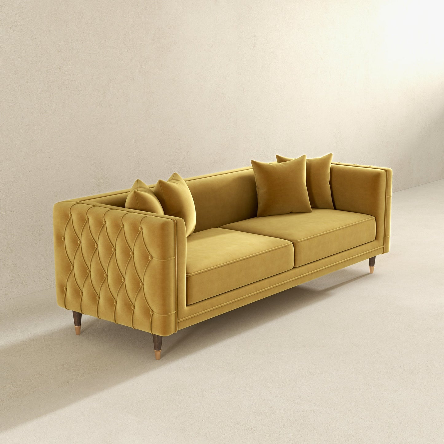 Edward Sofa (Mustard Velvet)