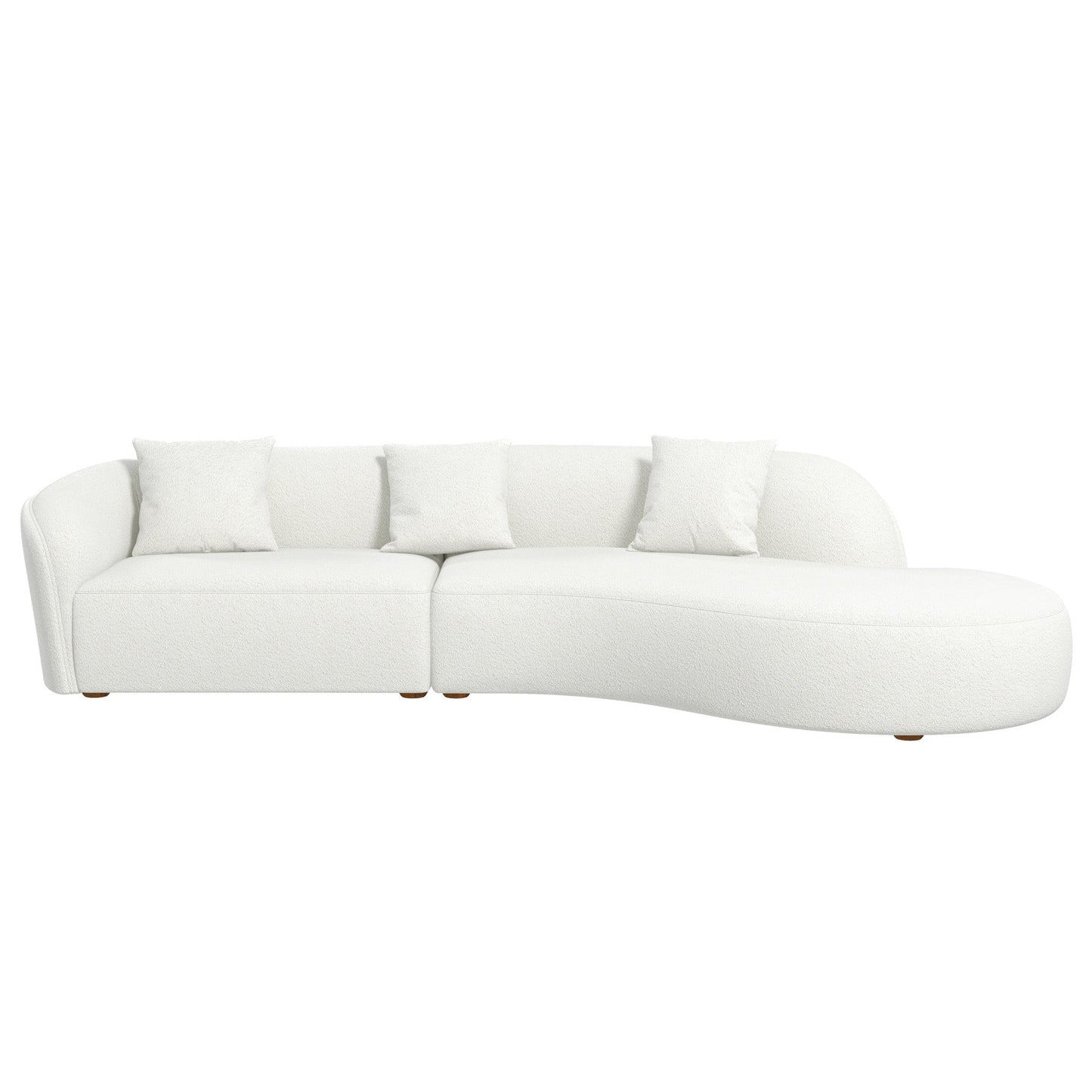 Elijah Japandi Style Curvy Sectional Sofa 126"