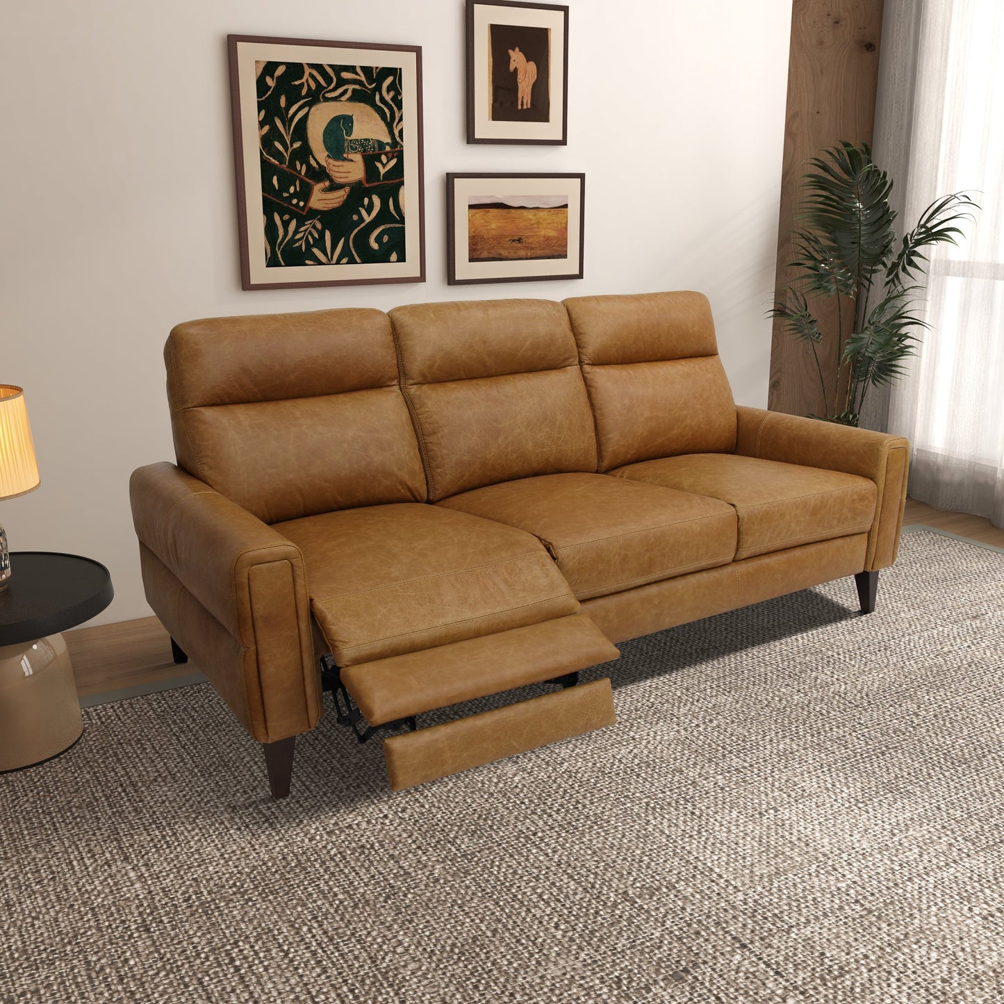 Elliot Incliner Sofa Left - Waxy Tan Leather