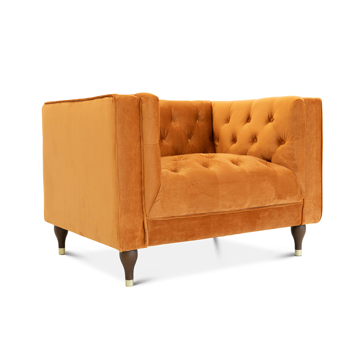 Evelyn Burnt Orange Velvet Lounge Chair