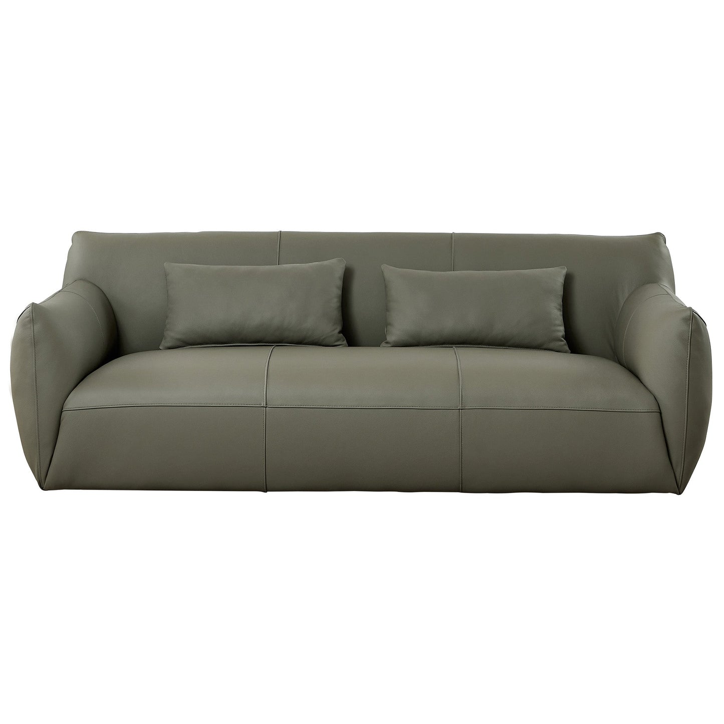 Hughes Olive Green Leather Sofa