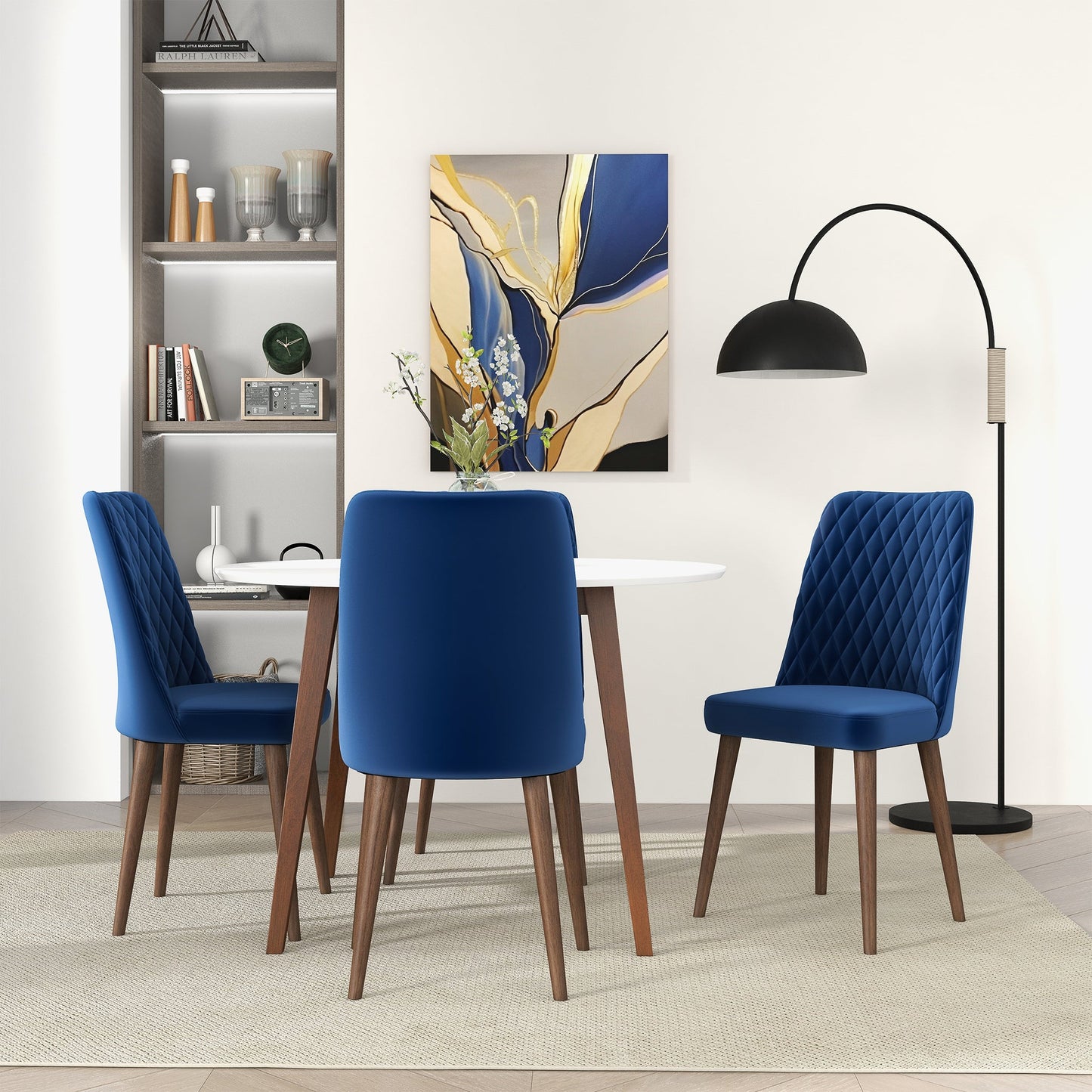 Katie  Navy Blue Velvet Dining Chair (Set Of 2)