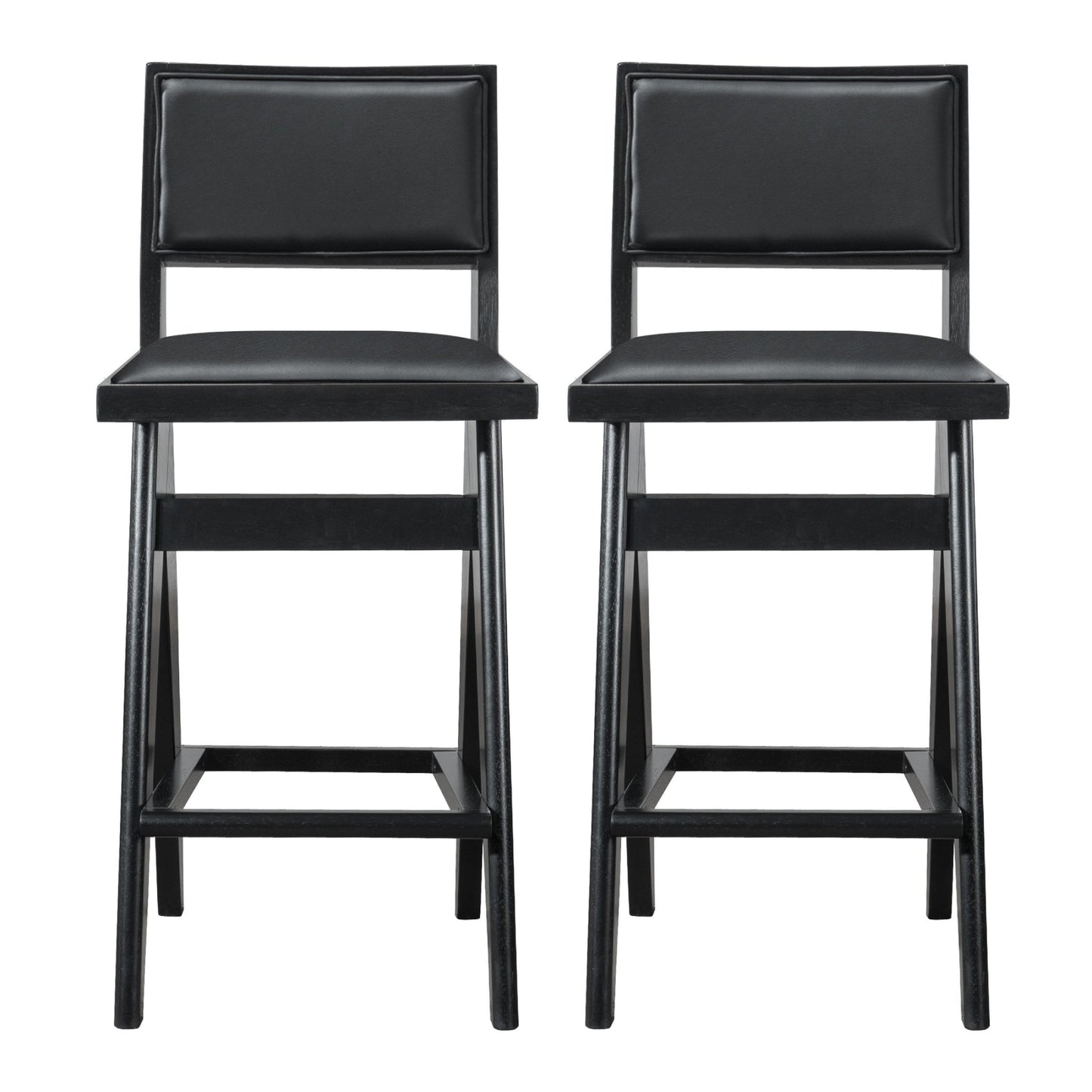 Keira Black PU Bar Stool (Set of 2)