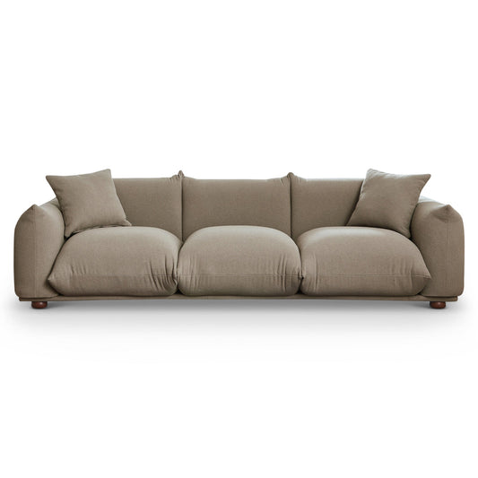 Kely 100'' Mocha Boucle Upholstered Sofa