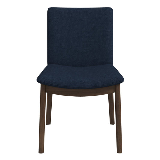 Laura  Blue Linen Solid Wood Dining Chair (Set Of 2)