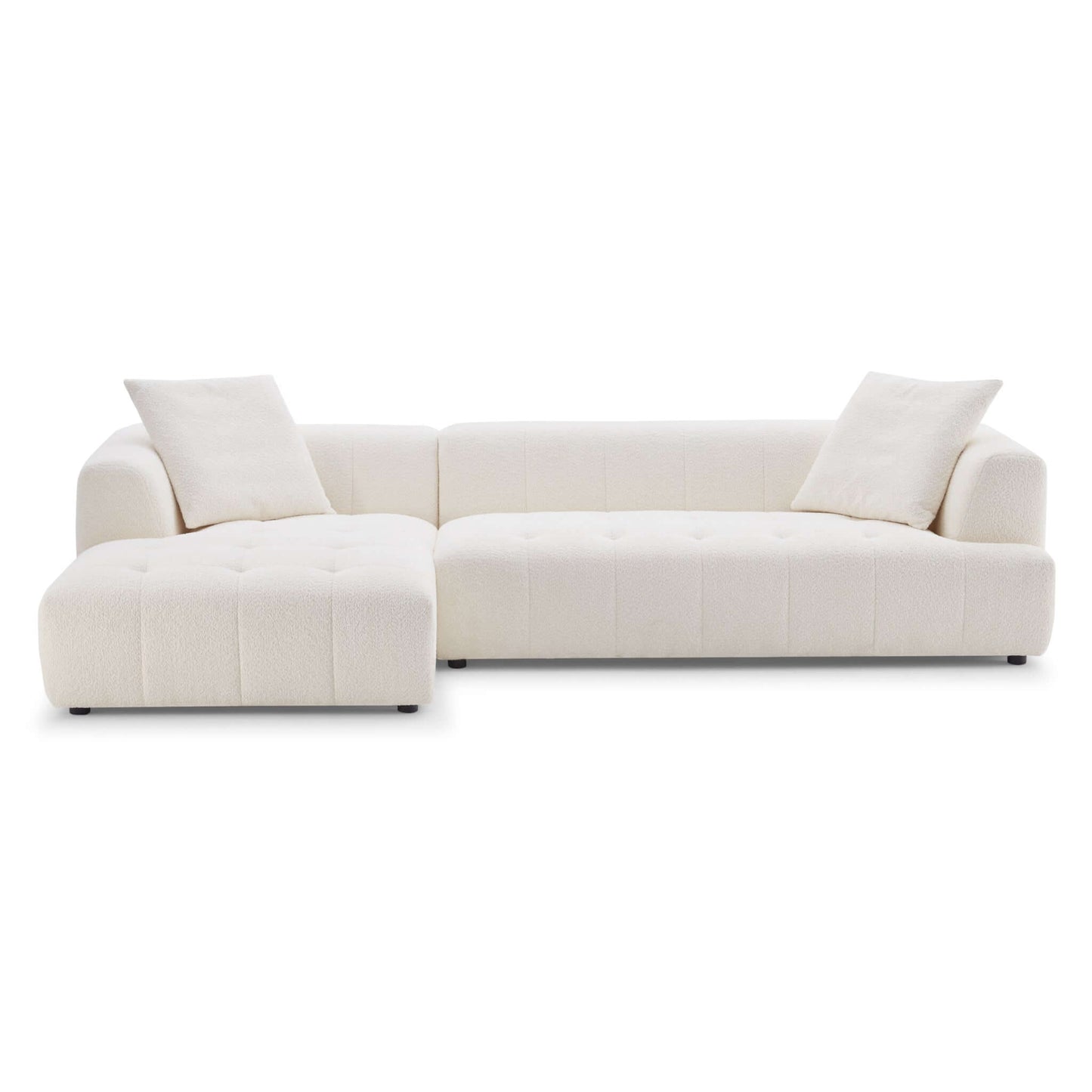 Kaynes Right Sectional Ivory Boucle Sofa