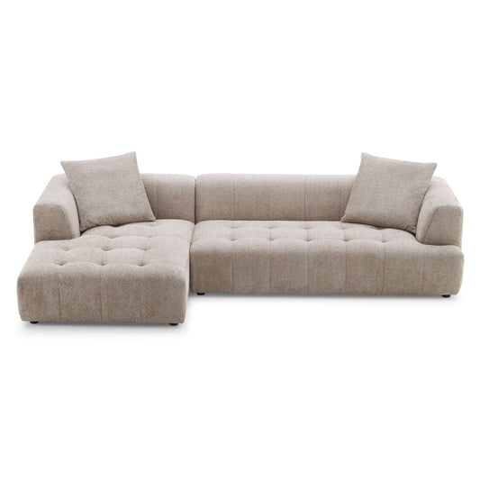 Kaynes Right Sectional Mocha Boucle Sofa