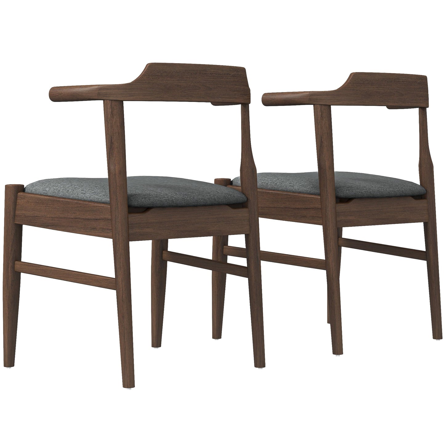 Leon Mid-Century Modern Grey Fabric Dining Chair (Set of 2)