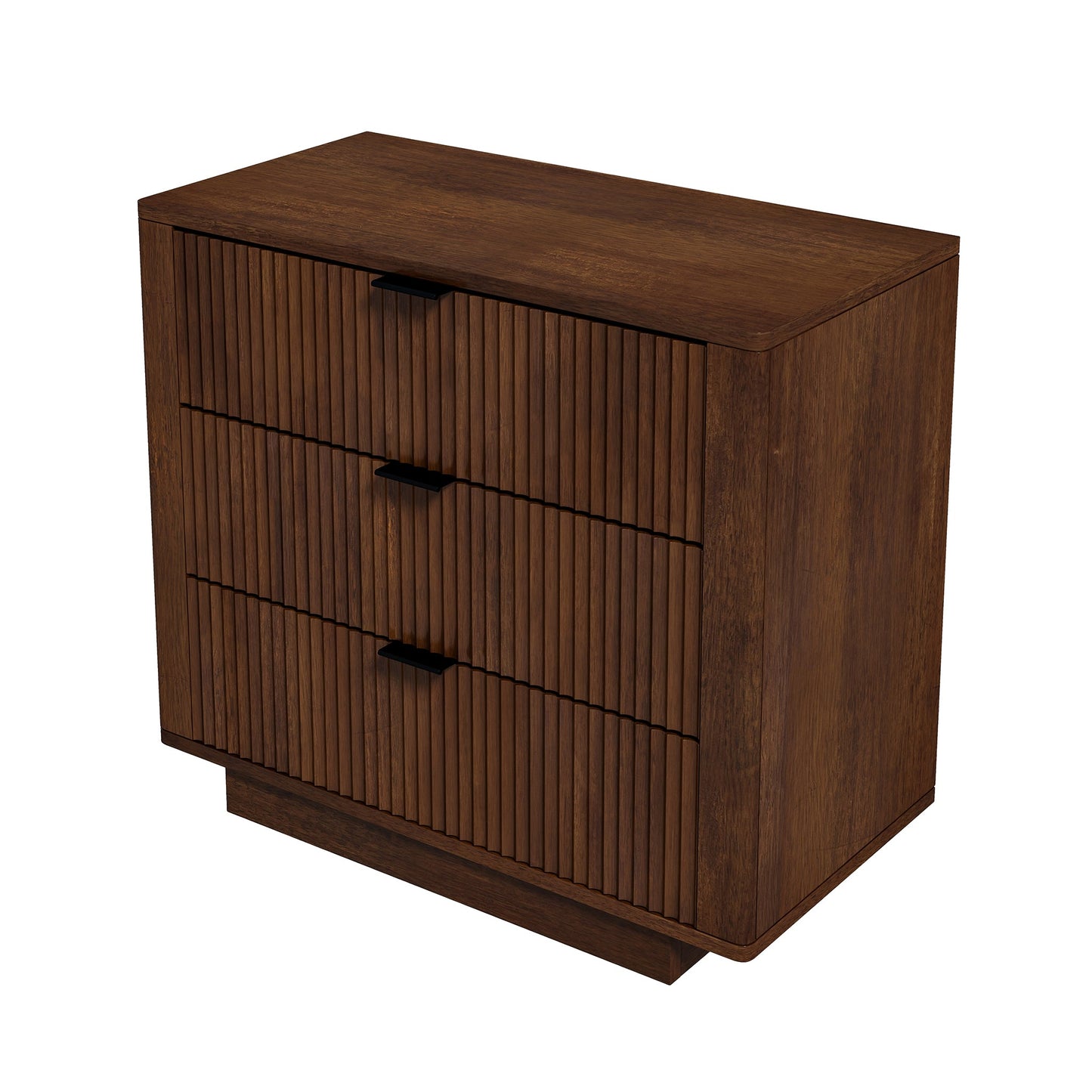 Lola Walnut Nightstand 3-Drawer