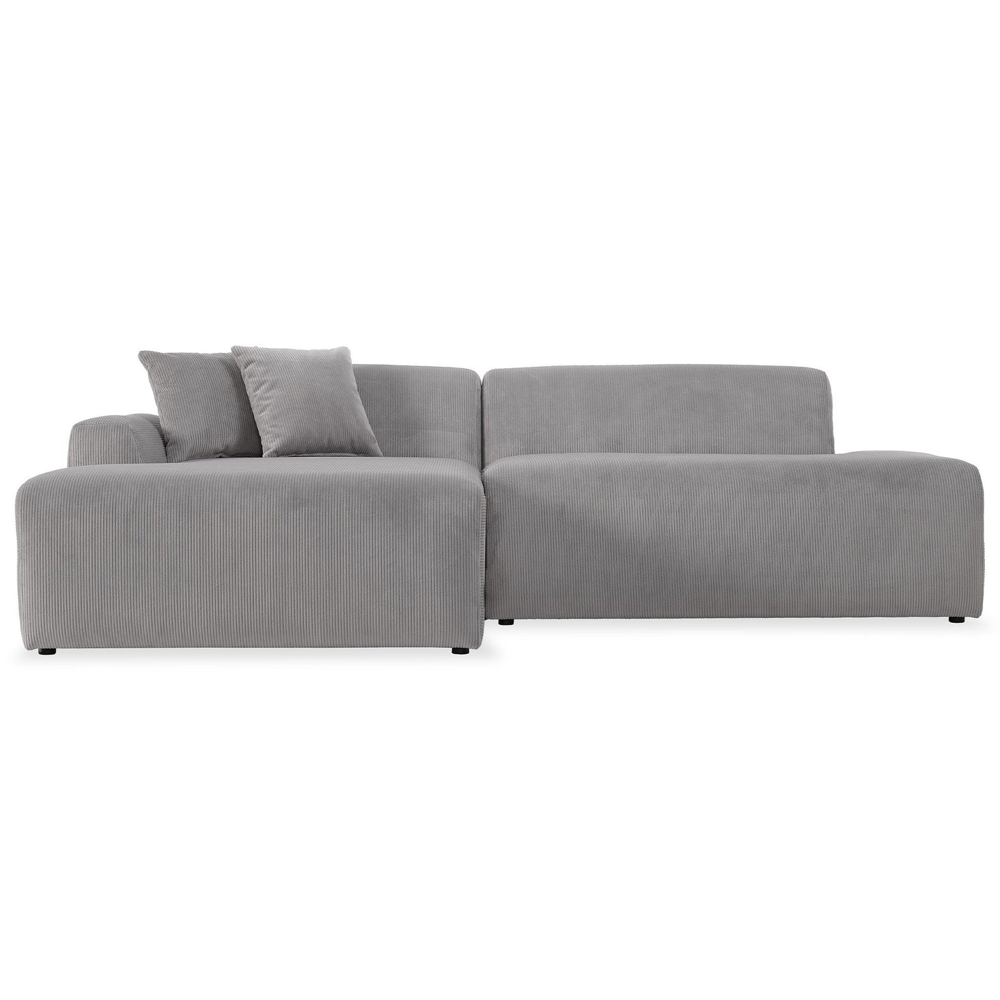 Mar Sectional Grey Corduroy Sofa (Left Facing)