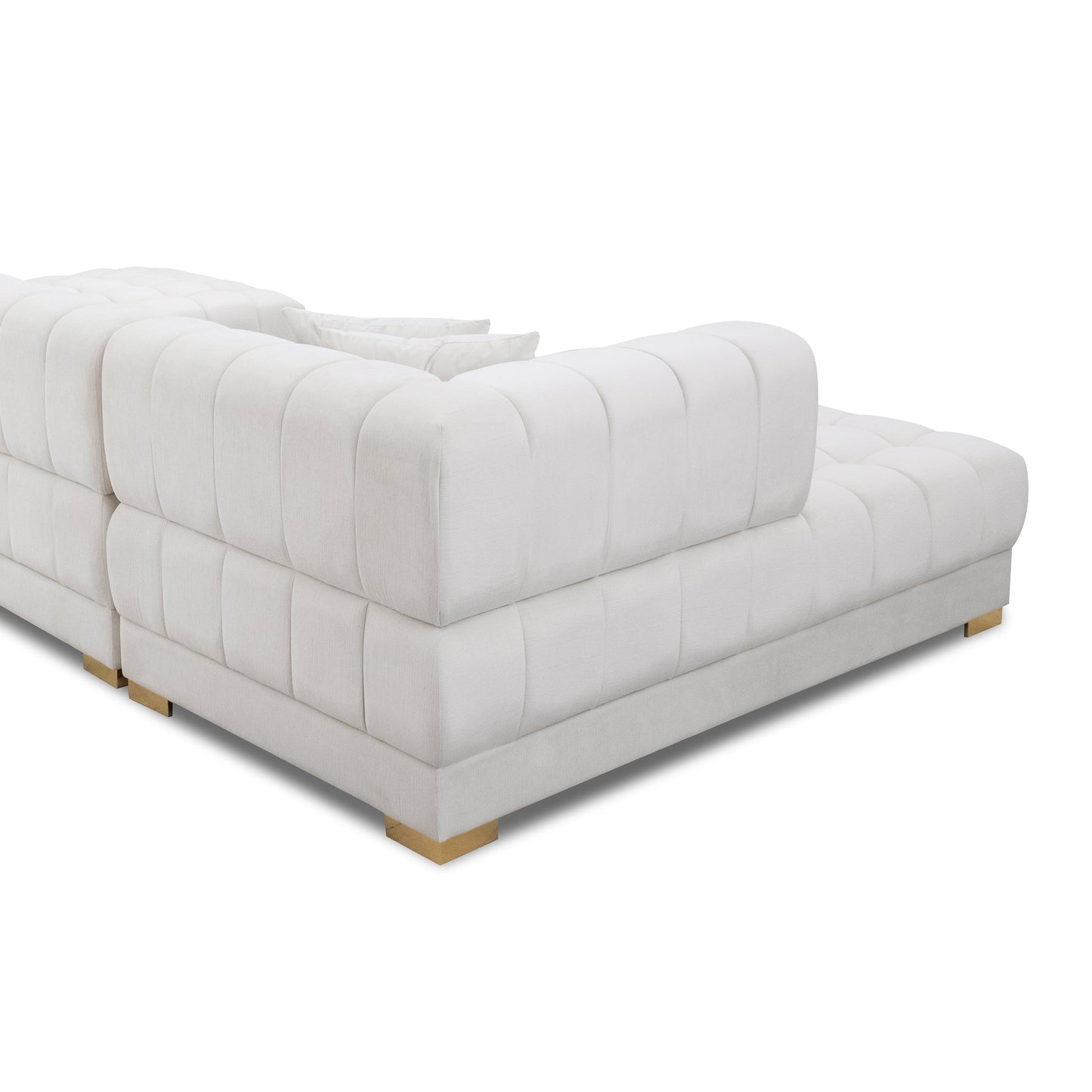 Marlow Ivory Velvet U Shape Corner Sofa