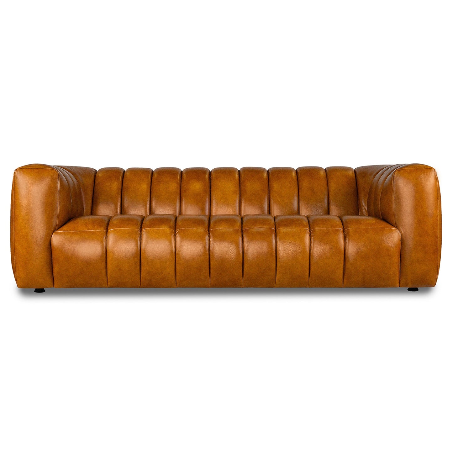 Maverik Genuine Cognac Leather Couch