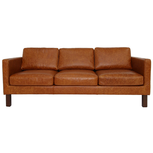 Memphis Waxy Cognac Leather Sofa