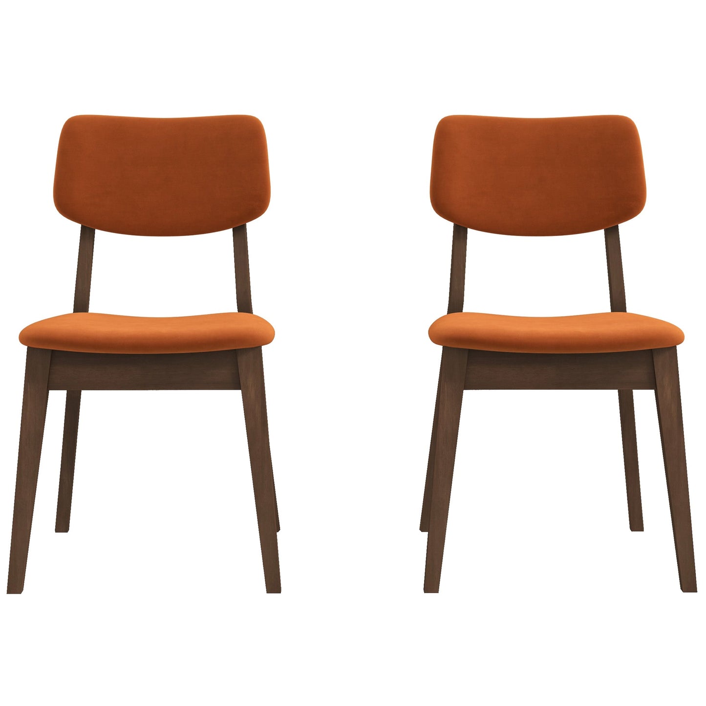 Carlos Burnt Orange Velvet Solid Back Side Chair (Set Of 2)