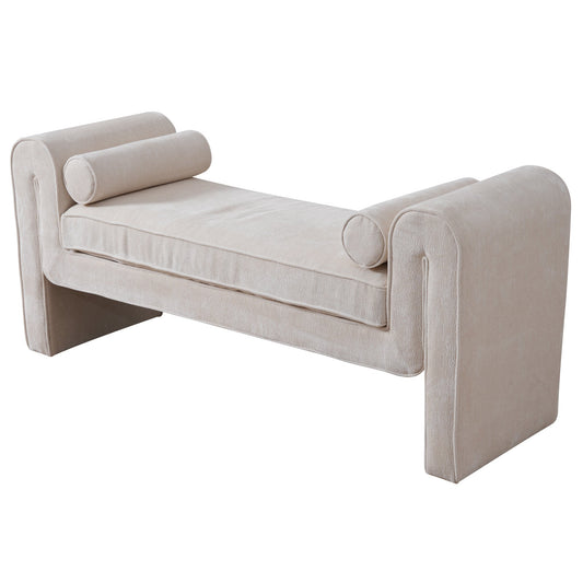 Regent Bench in Cream Chenille