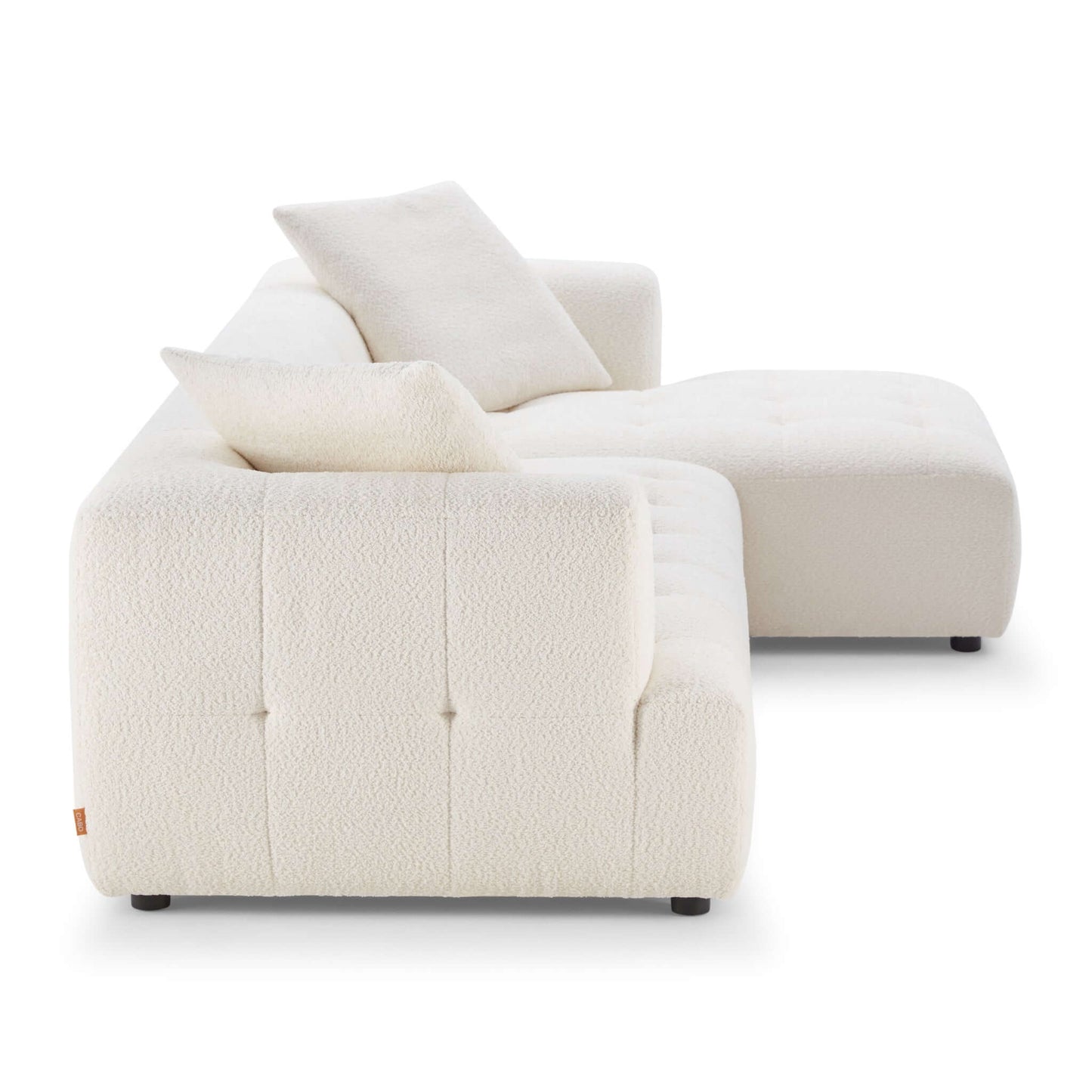 Kaynes Right Sectional Ivory Boucle Sofa