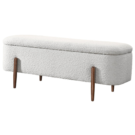 Sarna Ivory Boucle Storage Bench