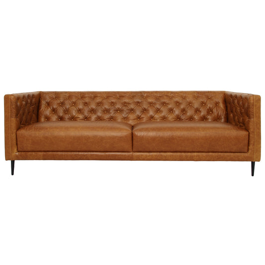 Vermont Waxy Cognac Leather Sofa