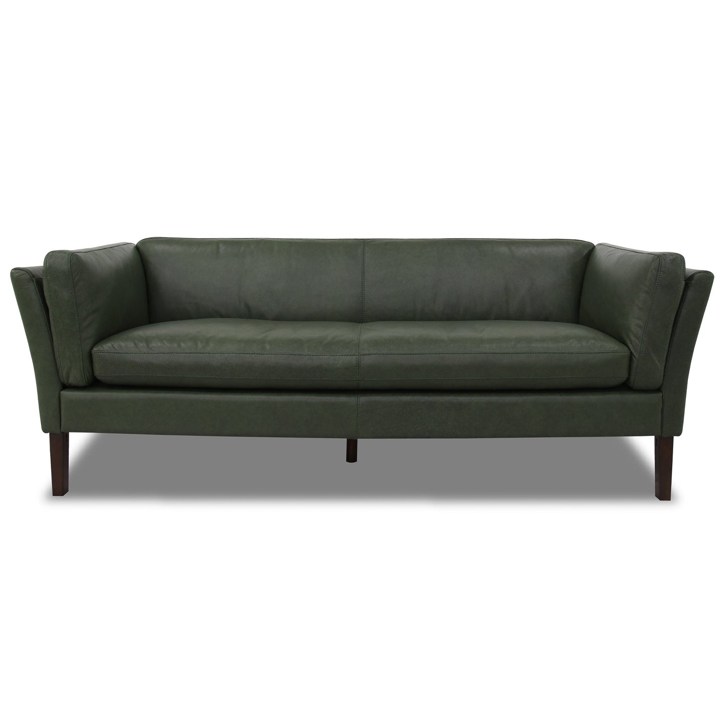 York Green Leather Sofa